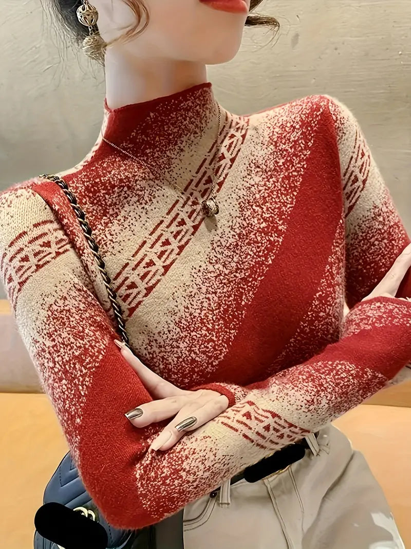 Pull rayé élégant Femme Tricot moderne