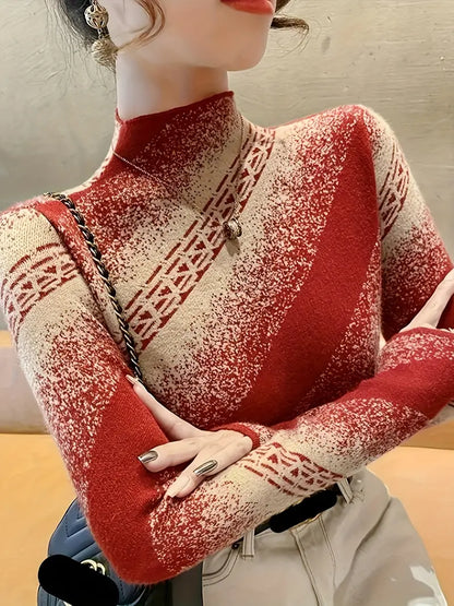 Pull rayé élégant Femme Tricot moderne