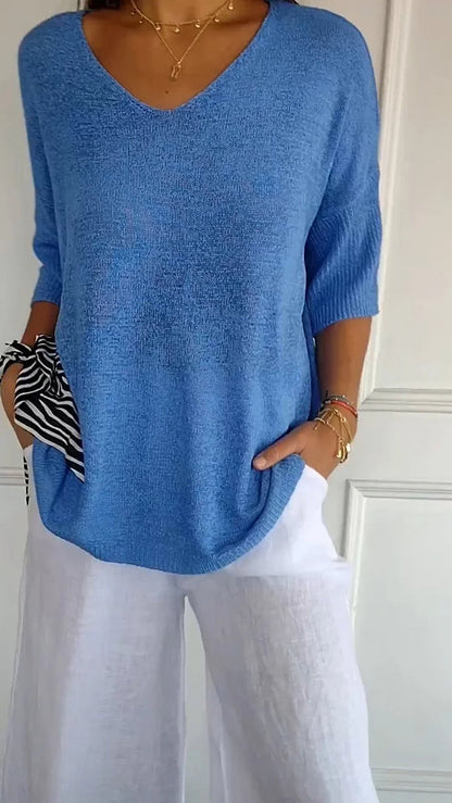 Débardeur Femme Tricot Col V Confortable Élégant