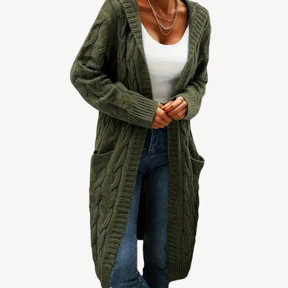 Cardigan à capuche confortable et chaud