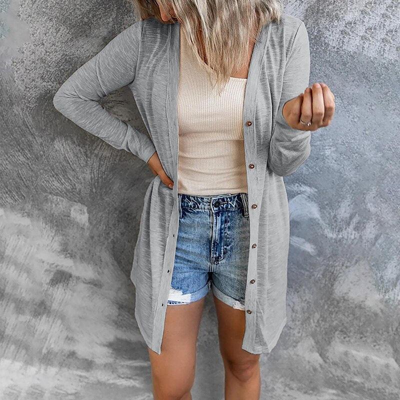 Cardigan léger pour femme avec boutons