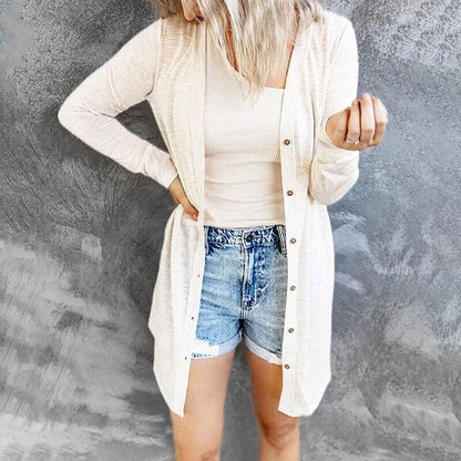 Cardigan léger pour femme avec boutons