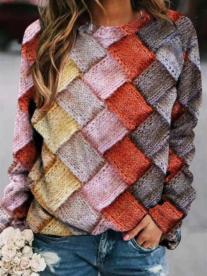 Pull en laine élégant avec imprimé fantaisie