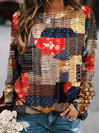 Pull en laine élégant avec imprimé fantaisie