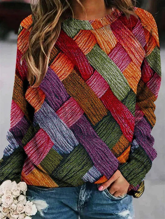Stylisher Wollpullover mit lustigem Druck - IdealeKleiden
