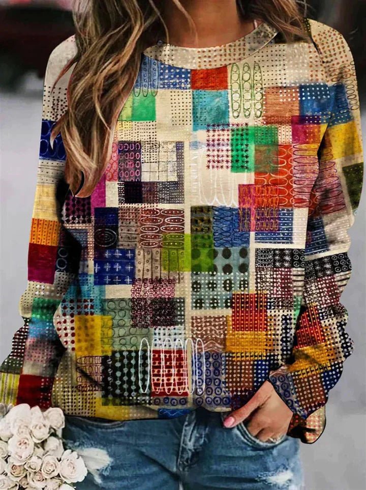 Pull en laine élégant avec imprimé fantaisie