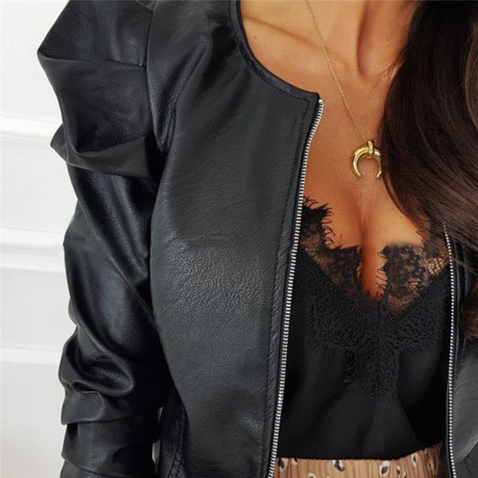 Stylische Damenjacke Reißverschluss Modern - IdealeKleiden