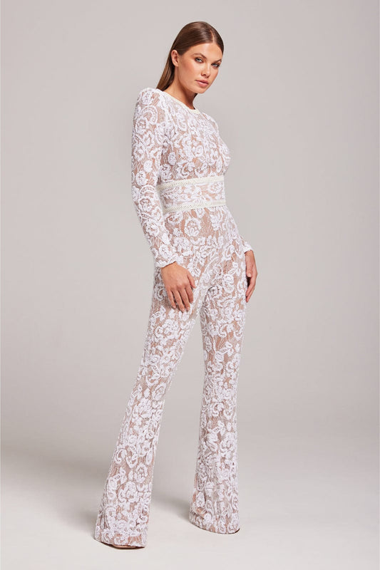 Elegante Jumpsuit Spitzen-Design - IdealeKleiden