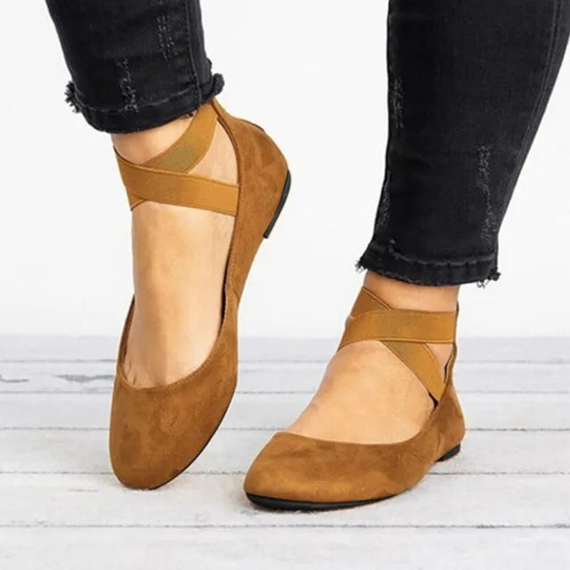 Ballerines confort femme avec bride cheville