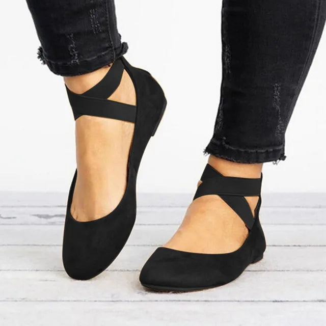 Ballerines confort femme avec bride cheville