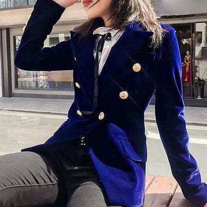 Blazer élégant en velours pour femme design élégant