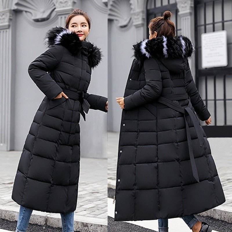 Langer Daunenmantel Warm und Bequem - IdealeKleiden