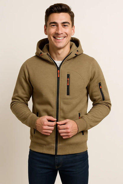 Veste extérieure pour hommes Capuche Poches Fonctionnelle