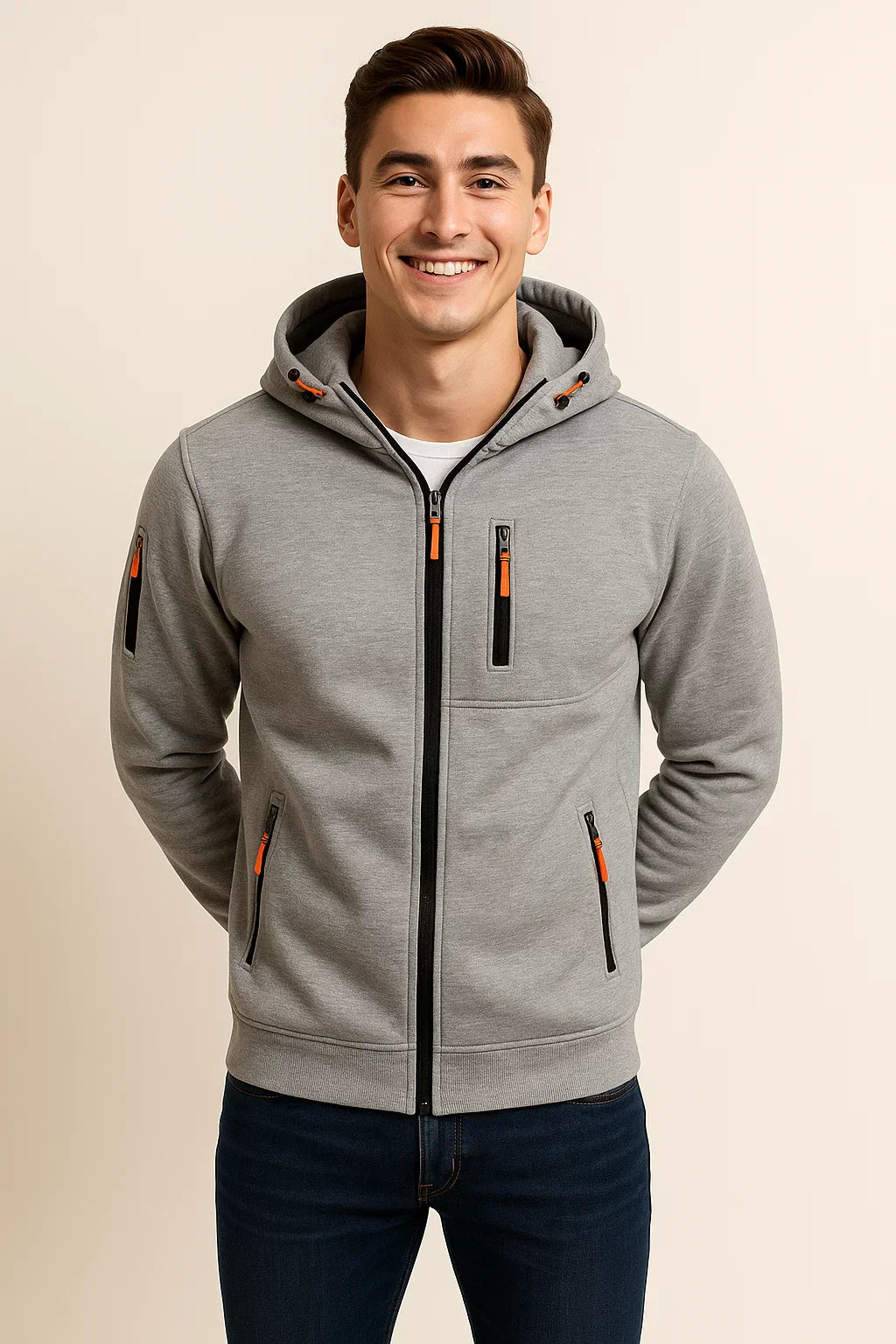 Veste extérieure pour hommes Capuche Poches Fonctionnelle