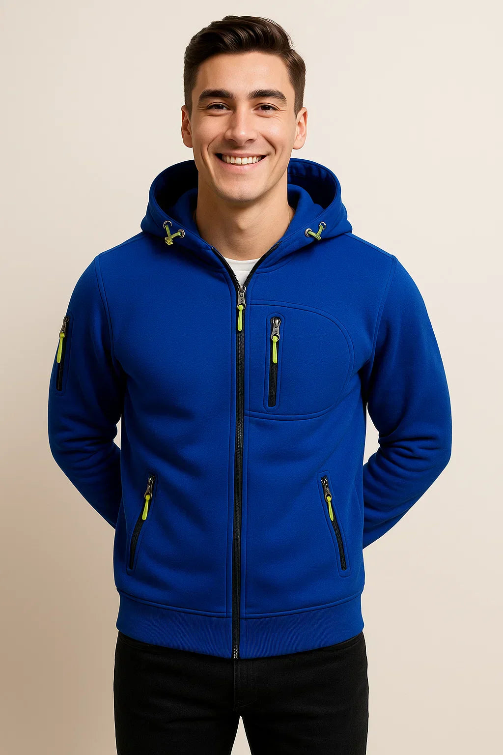 Veste extérieure pour hommes Capuche Poches Fonctionnelle