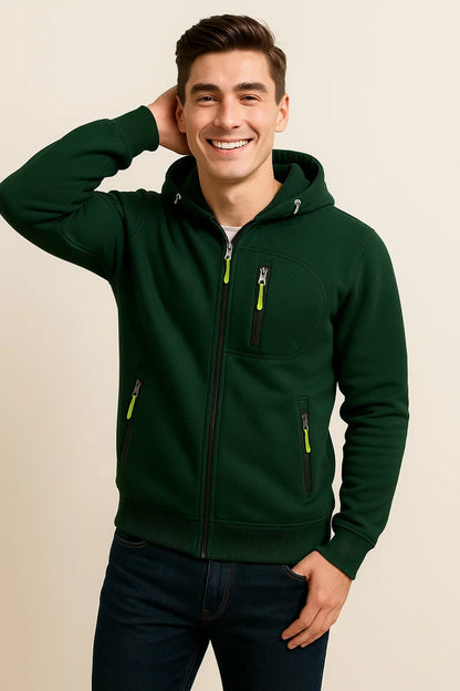 Veste extérieure pour hommes Capuche Poches Fonctionnelle