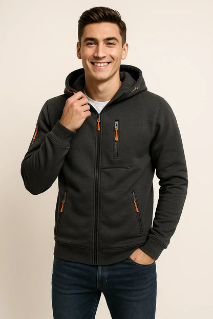 Veste extérieure pour hommes Capuche Poches Fonctionnelle