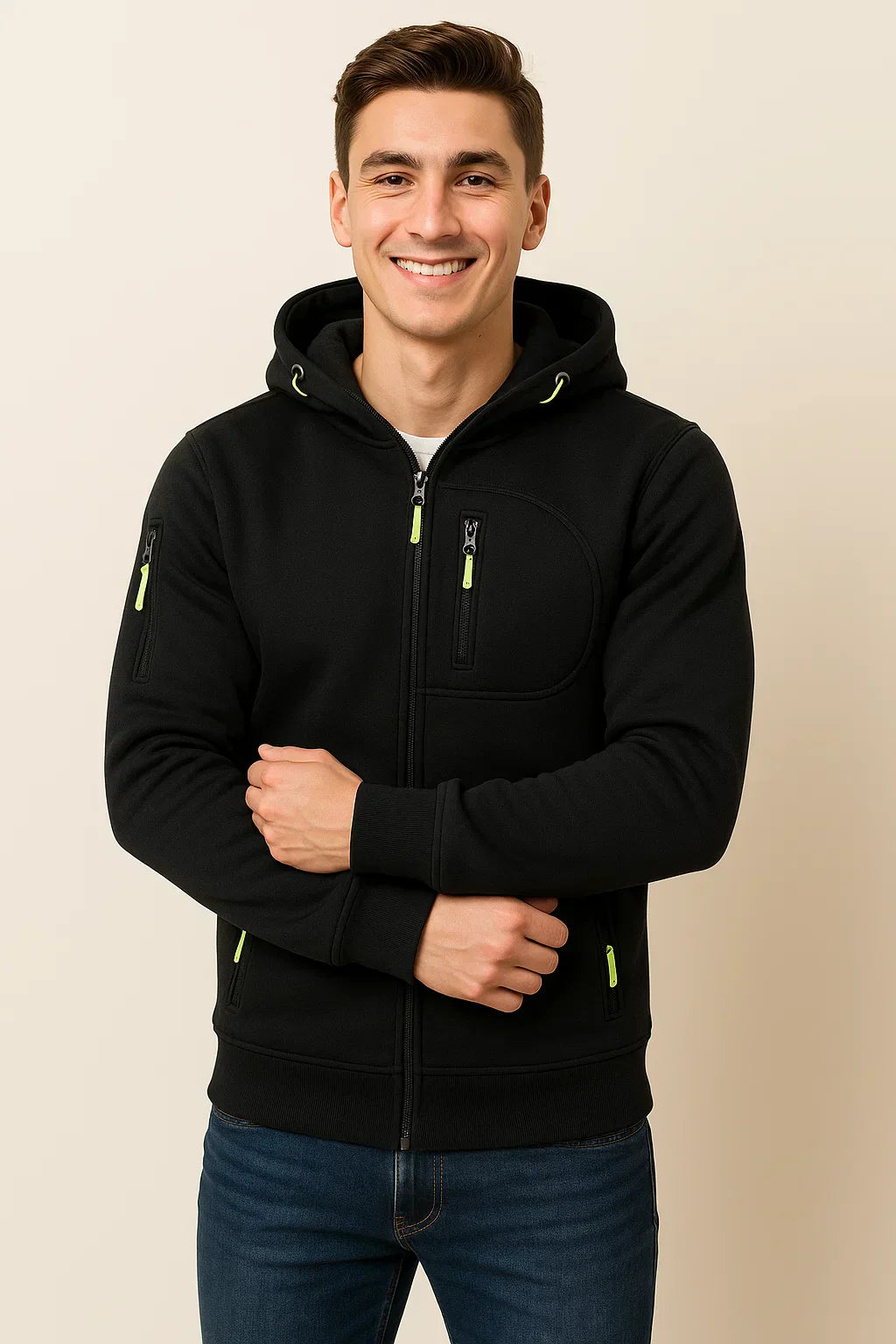 Veste extérieure pour hommes Capuche Poches Fonctionnelle