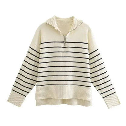 Pull élégant à rayures