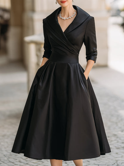 Damen Frühjahrskleid Elegantes Midikleid - IdealeKleiden
