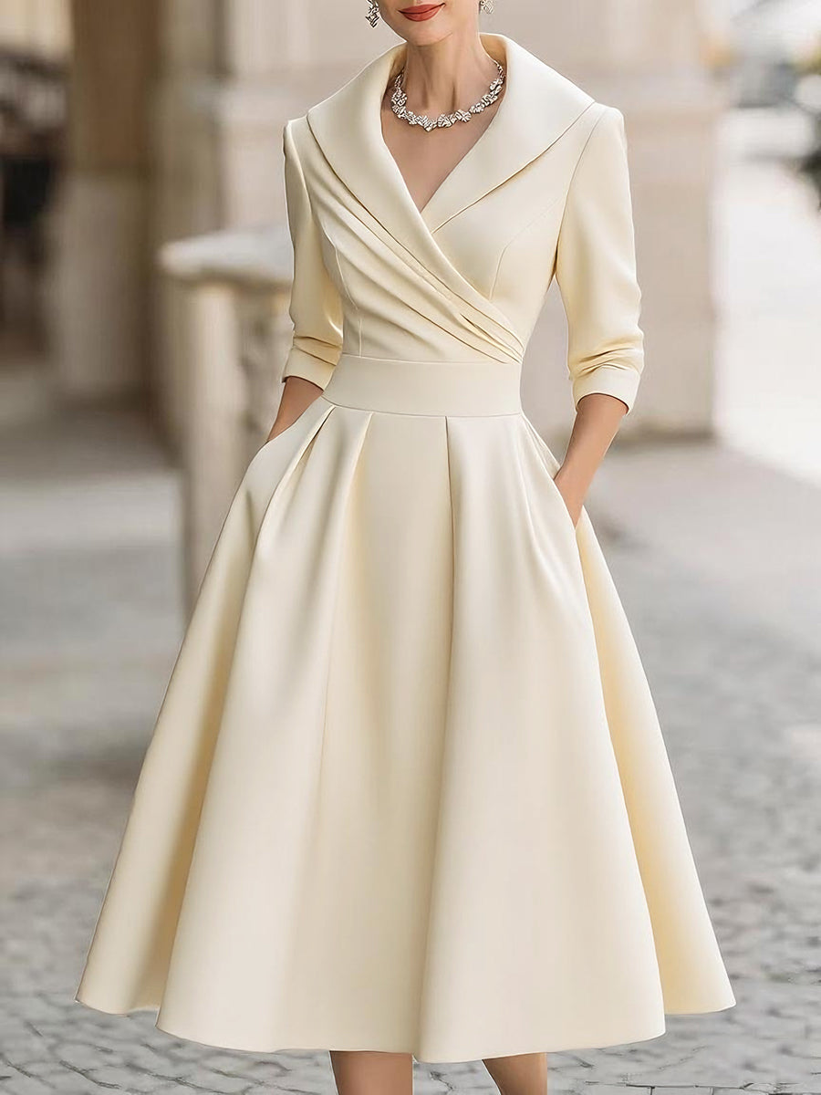 Robe de printemps élégante mi-longue pour femme