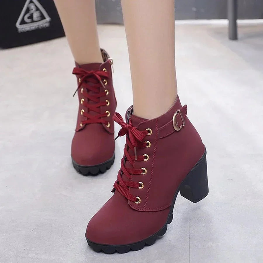 Bottines d'automne lacées modernes pour femme