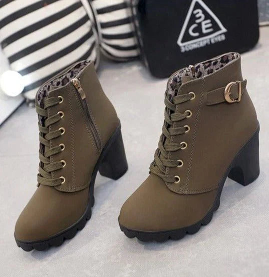 Bottines d'automne lacées modernes pour femme