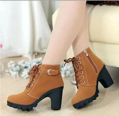 Bottines d'automne lacées modernes pour femme