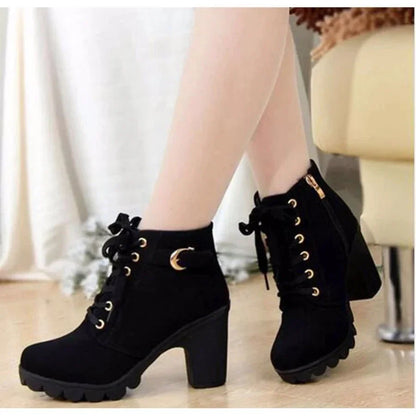 Bottines d'automne lacées modernes pour femme