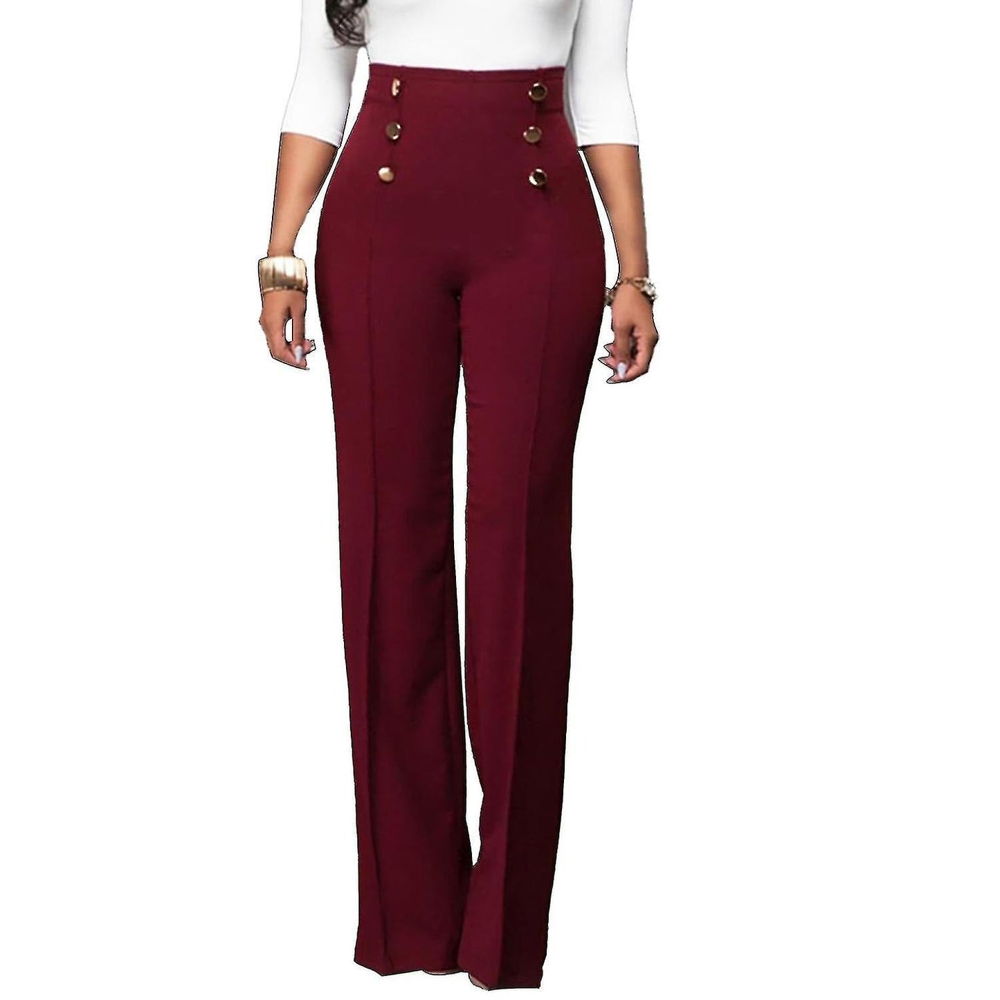 Pantalon élégant pour femme couleur bordeaux
