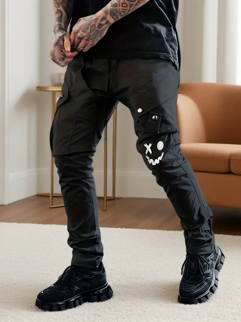 Pantalon cargo décontracté poches zippées style loisir