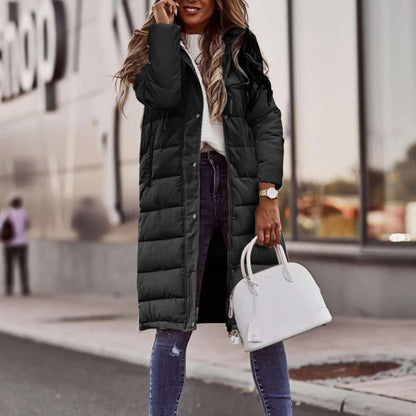 Manteau d'hiver matelassé pour femme avec capuche et chaud