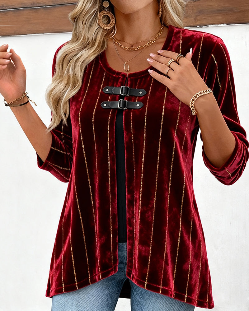 Robe élégante deux pièces à manches longues pour femme