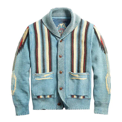 Gilet en maille homme, style vintage jacquard