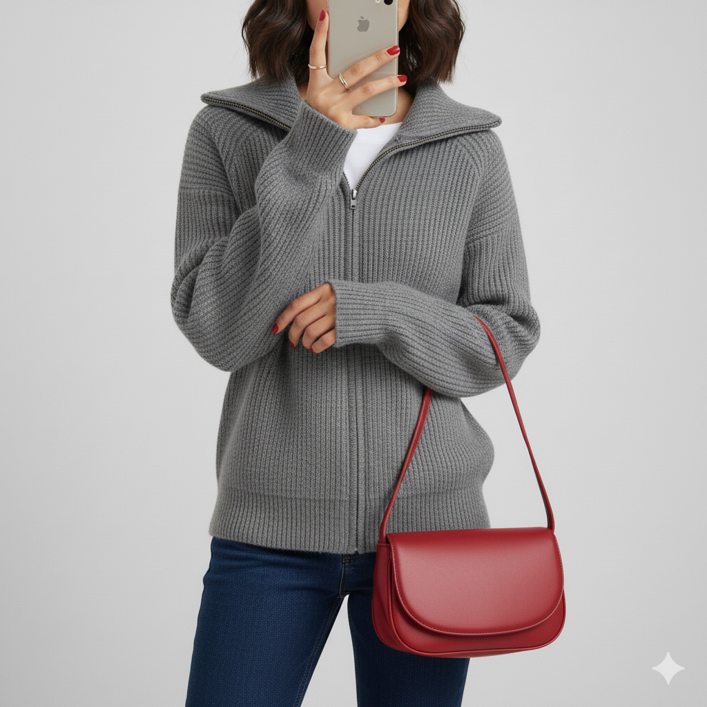Cardigan stylé Slim Fit en maille côtelée