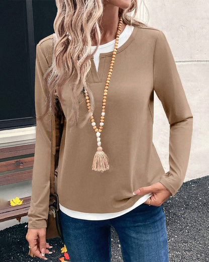 Robe élégante Manches longues Deux pièces Simple