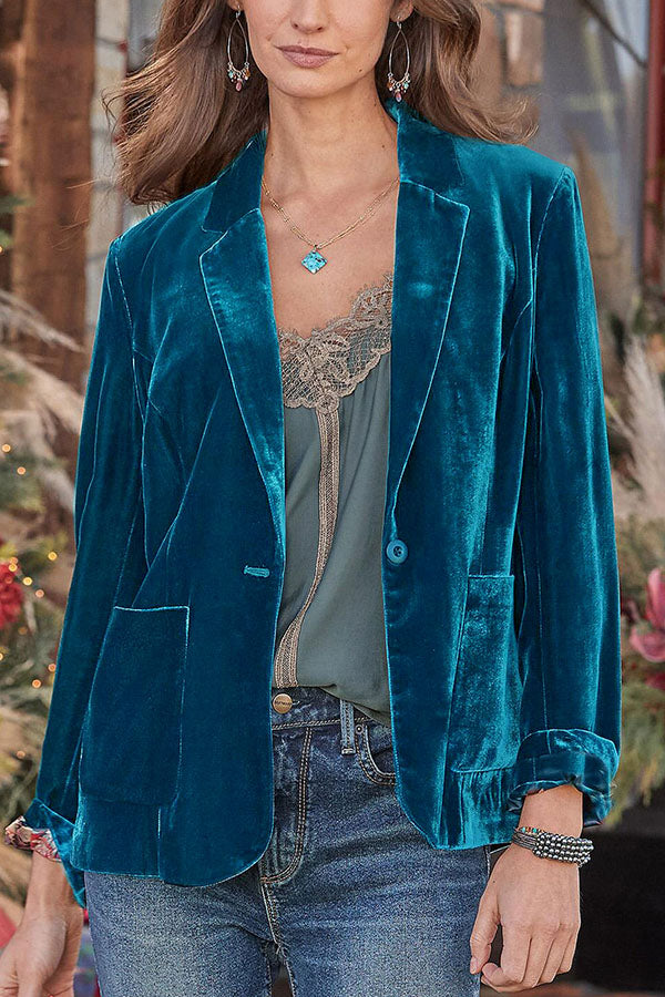Elegantes Kleid | Samt Top mit Miniblazer - IdealeKleiden