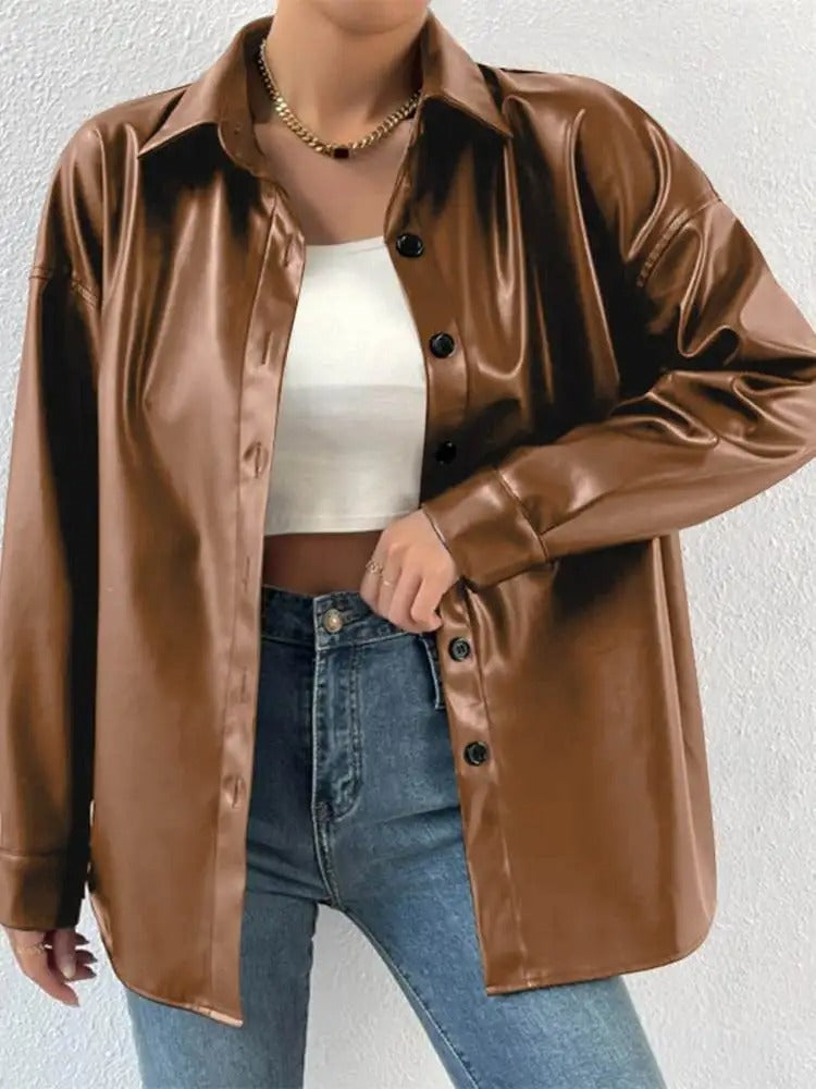 Veste en cuir vintage homme, fermeture boutonnée classique