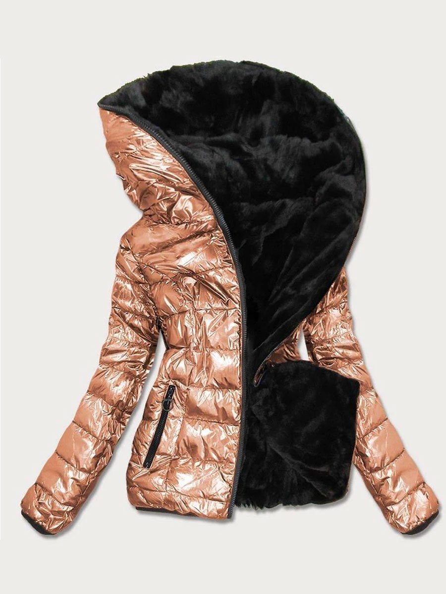 Weiche Winterjacke Mit Plüschfutter - IdealeKleiden
