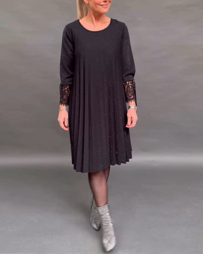 Robe plissée élégante en dentelle pour femme