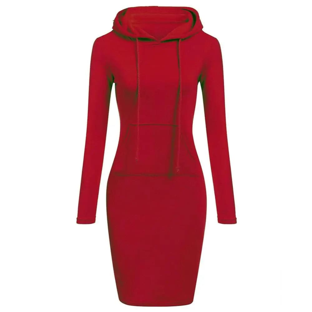 Robe sweat tendance avec capuche et poche kangourou