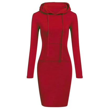 Robe sweat tendance avec capuche et poche kangourou