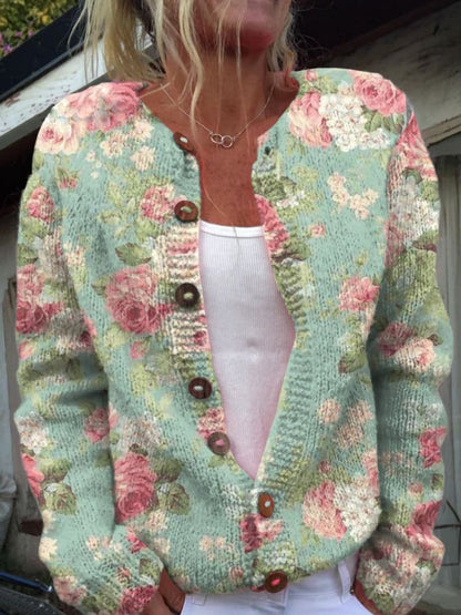 Cardigan en maille confortable pour femme avec boutons