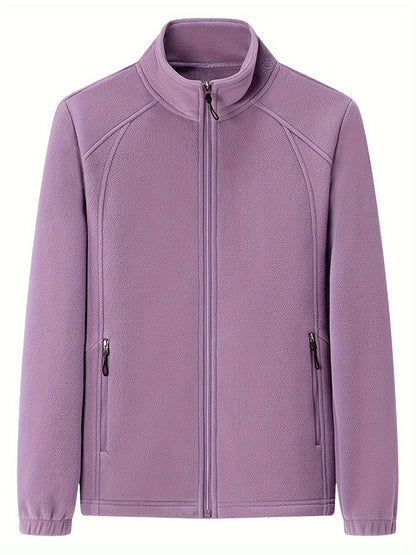 Veste polaire femme chaude col montant manches longues
