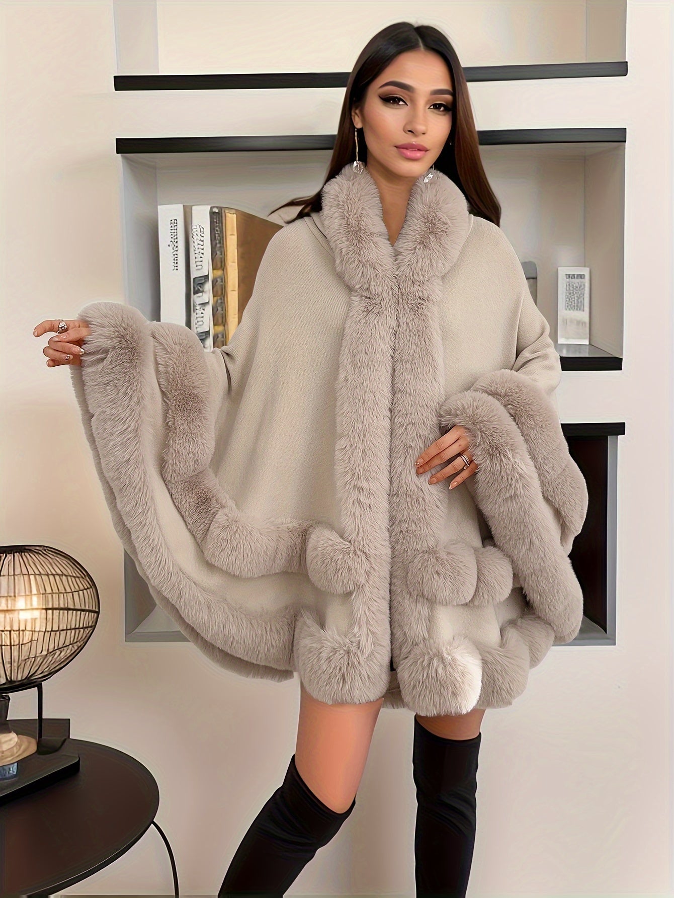 Veste ample pour femme en fausse fourrure