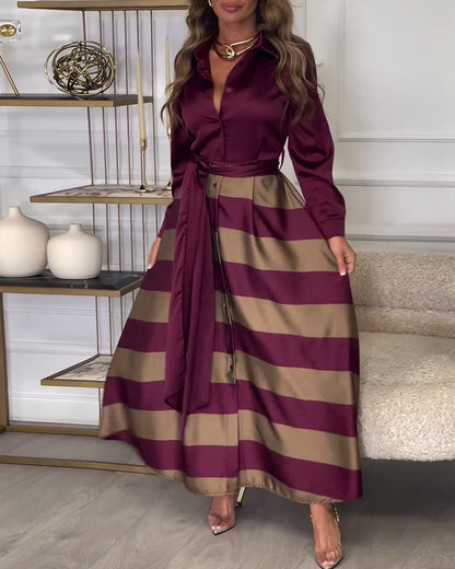 Robe rayée femme design élégant