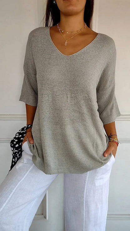 Débardeur Femme Tricot Col V Confortable Élégant