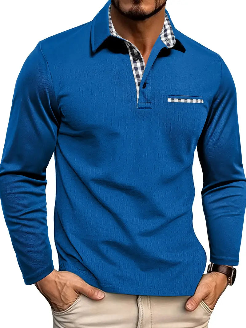 Polo-shirt à manches longues pour homme Qualité confortable