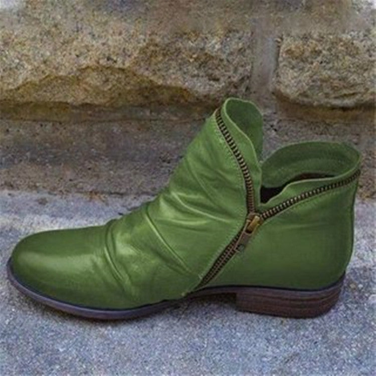Bottes en cuir hautes pour femme avec fermeture éclair