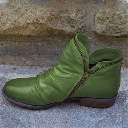 Bottes en cuir hautes pour femme avec fermeture éclair